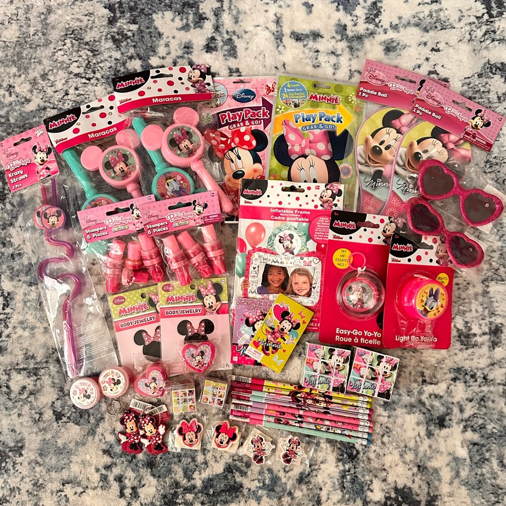 Disney Minnie Mouse Party Favor Bundle For 2 Treat Bags, All Brand New! #1